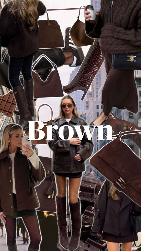 Chocolate Brown Fall 2024, Chocolate Brown Fall Outfit, Brown Boots Outfit Winter, Tall Brown Boots Outfit, Dark Brown Knee High Boots, Brown Outfit Aesthetic, Brown Boots Outfit, Winter Boots Outfits, Trendy Outfit Ideas