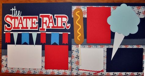 state fair Fair Scrapbook Layouts, Summer Scrapbook Layouts, 12x12 Scrapbook Layouts, Holiday Scrapbook, School Scrapbook, Summer Scrapbook, Scrapbook Book, Kids Scrapbook, Santa Paws