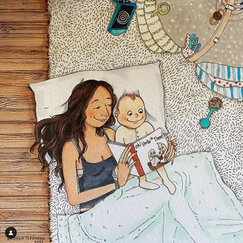 Amanda Oleander, Motherhood Illustration, Relatable Illustrations, Parenting Illustration, Starting A Family, Morning Cuddles, About Pregnancy, Boy Illustration, Mom Art