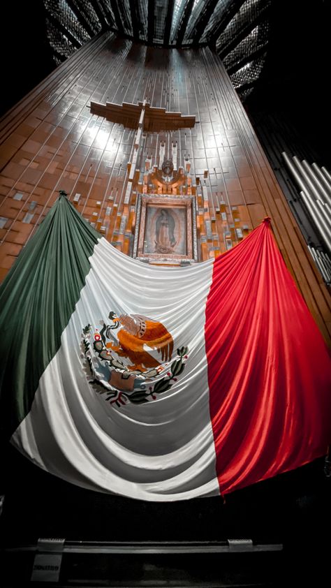 Basilica de la Virgen de Guadalupe #mexico #bandera #mexicomagico Mother Mary Wallpaper, Hispanic Culture, Mexican Flags, Jesus And Mary Pictures, Mexico Flag, Mother Mary, Santa Maria, Our Lady, Flag