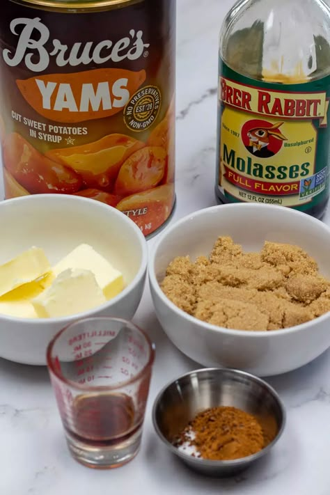 Best Canned Yams Recipe, Candied Yams Stove Top Recipe, Yams In Can Recipe, Crockpot Candy Yams, Candied Yams With Marshmallows In Oven, Crock Pot Yams Slow Cooker, Yams Canned Recipe, Candid Yams In Oven, Candied Yams Using Canned Yams