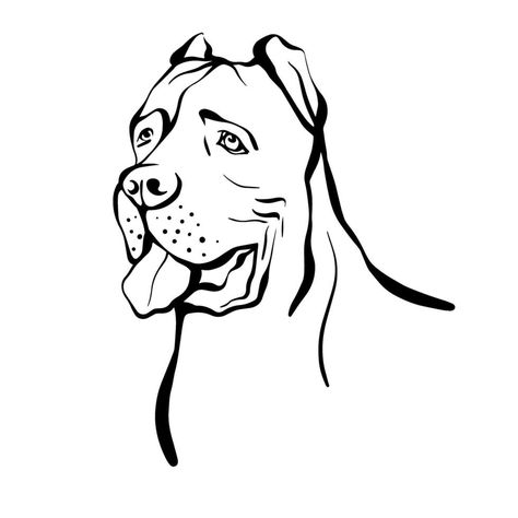 Cane Corso Tattoo Design, Cane Corso Drawing Easy, Dog Pencil Drawing, Dog Outline, Cane Corso Dog, Corso Dog, Dog Line Art, Dog Line, Hand Drawn Vector Illustrations