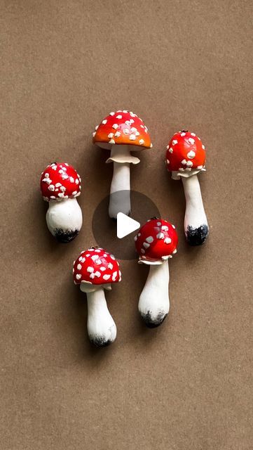 🌲Elena | fairytale forest art 🍂 on Instagram: "Polymer clay mushroom tutorial🍄🌲 Made of baked polymer clay FIMO professional, acrylic paints and acrylic varnish FIMO" Clay Ideas Mushroom, Polymer Clay Charms Tutorial, Clay Art Mushroom, Fimo Clay Ideas, Clay Mushrooms Diy, Mushroom Tutorial, Mushroom Polymer Clay, Clay Mushrooms, Polymer Clay Mushroom