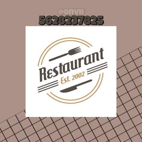 Roblox Image Id Codes Restaurant, Bloxburg Restaurant Sign Decals, Bloxburg Restaurant Sign Decal Codes, Bloxburg Restaurant Name Decals, Blox Burg Restaurant, Bloxburg Restaurant Logo Decal Codes, Bloxburg Resturant Logo Codes, Dinner Decals Bloxburg, Bloxburg Italian Restaurant Decal