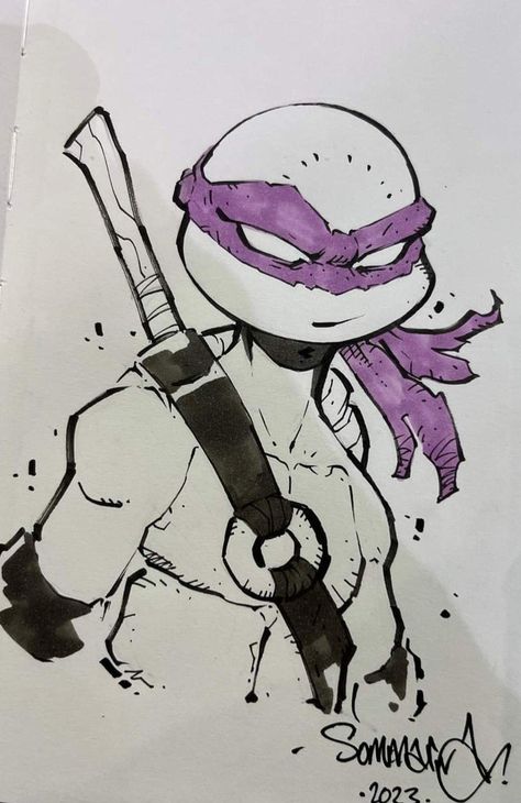 Donatello Tmnt Tattoo, Donatello Tattoo, Donatello Drawing, Donatello Tmnt, Graffiti Tattoo, Sketch Art, Ninja Turtles, Character Drawing, Art Drawing