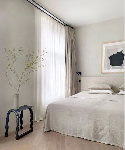 Anne 🔻Anne Claus Interiors on Instagram: "Bedroom design| Anne Claus Interiors . . . #anneclausinteriors #bedroom #bedroomdesign #interiordesign #design #bed #homedecor" Curtains Japandi, Instagram Bedroom, Japandi Bedroom, Condo Interior Design, Condo Interior, Design Bed, Bedroom Curtains, Minimalist Bedroom Design, Curtains Bedroom