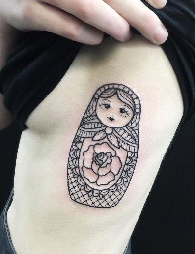 Babooshka Tattoo, Russian Nesting Doll Tattoo, Matryoshka Tattoo, Russian Doll Tattoo, Nesting Doll Tattoo, Ukrainian Tattoo, Minimalist Tattoo Meaning, Paris Tattoo, Russian Tattoo