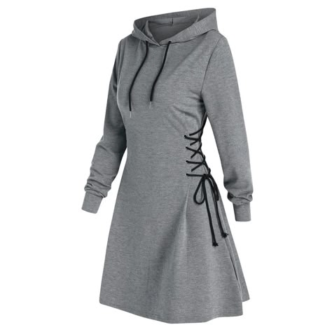 Women Tie Waist Mini Dress Hoodies V Neck Long Sleeves Slim Fit Hoodies Sweatshirts Ladies Fashion Long Solid Drawstring Hoodies Product Description: 55% Rayon, 45% Polyester Pull On closure Hand Wash&Machine Wash Season: Winter&Spring and Autumn Material: 55% Rayon and 45% polyester Decoration: None Sleeve Length: Long Sleeve Package include：1PC Sweatshirt Size UK EU US Bust Shoulder Sleeve Length S 6 32 2 96cm/37.80'' 40cm/15.75'' 61cm/24.02'' 86cm/33.86'' M 8 34 4 102cm/40.16'' 41cm/16.14'' 62cm/24.41'' 87cm/34.25'' L 10 36 6 108cm/42.52'' 42cm/16.54'' 63cm/24.80'' 88cm/34.65'' XL 12 38 8 114cm/44.88'' 43cm/16.93'' 64cm/25.20'' 89cm/35.04'' XXL 14 40 10 120cm/47.24'' 44cm/17.32'' 65cm/25.59'' 90cm/35.43'' Size:S UK:6 EU:32 US:2 Bust:96cm/37.80'' Shoulder:40cm/15.75'' Sleeve:61cm/24.02'' Gothic Fashion Dresses, Dress Streetwear, Hooded Dress, Autumn Dress, Short En Jean, Solid Dress, Hoodie Dress, Gothic Fashion, Women Long Sleeve