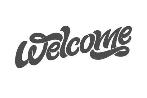 Welcome Typography Design, Welcome Typography, Icon Card, Lettering Fonts Design, Welcome Logo, Badge Icon, Vector Typography, Logo Banner, Welcome Card