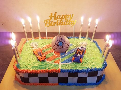 Rocket League Party Ideas, Rocket League Cake Ideas, Rocket League Birthday Party, Rocket League Cake, Kids Party Crafts, Soccer Birthday Parties, Mermaid Birthday Cakes, Soccer Birthday, 9th Birthday Parties