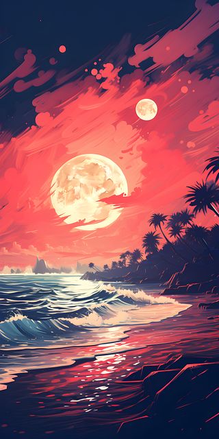 Background Music For Videos, Long Artwork, Beach Landscape Art, Art Phone Wallpaper, Moonlight Beach, Vlog Music, Lock Screen Iphone, Aesthetic Lock Screen, Aesthetic Digital Art