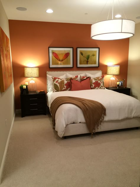 Indian Bedroom Wall Colour Ideas, Bedroom Wall Color Ideas, Orange Bedroom Walls, Bedroom Wall Colour Combination, Bedroom Wall Color, 2023 Bedroom, Bedroom 2023, Small Bedroom Inspiration, Bright Bedroom