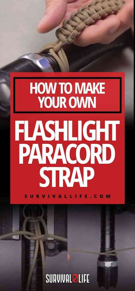 How to Make a Flashlight Paracord Strap | Survival Life Paracord Strap, Paracord Jig, Paracord Belt, Paracord Knife, Paracord Ideas, Rope Projects, Survival Stuff, Survival Items, Survival Supplies