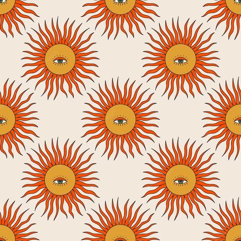 Psychadelic Pattern, Bohemian Icons, Bohemian Background, Sun Background, Sun Illustration, Bohemian Pattern, One Eye, Sun Art, Pretty Wallpaper Iphone