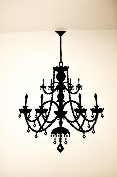 black chandelier decal Chandelier Drawing Simple, Vanity Closet Ideas, Chandelier Painting, Chandelier Silhouette, Home Dance Studio, Vanity Closet, Victorian Chandelier, Mixing Paint Colors, Tiffany Party