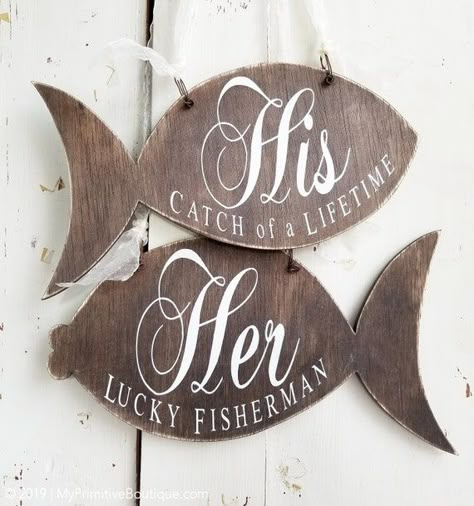 Rustic Beach Wedding Decor, Fishing Themed Wedding, Beach Wedding Signs, Wedding Decor Rustic, Beach Wedding Decor, Rustic Beach Wedding, Wedding Chair Signs, Fishing Wedding, Rustic Wedding Signs