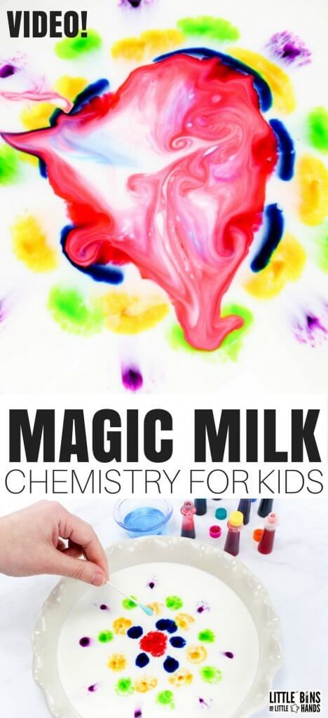 Milk Science Experiment, Vetenskapliga Experiment, Science Experiments Kids Preschool, Science Experiments Kids Elementary, Magic Milk, Kitchen Science Experiments, Chemistry For Kids, Science For Toddlers, Experiments Kids