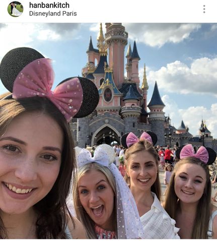 Disneyland Paris Hen Party, Disney Hen Party Ideas, Hen Party Ideas, Castle Photo, Hen Weekend, Disney Addict, Hen Do, Bride Tribe, Minnie Ears