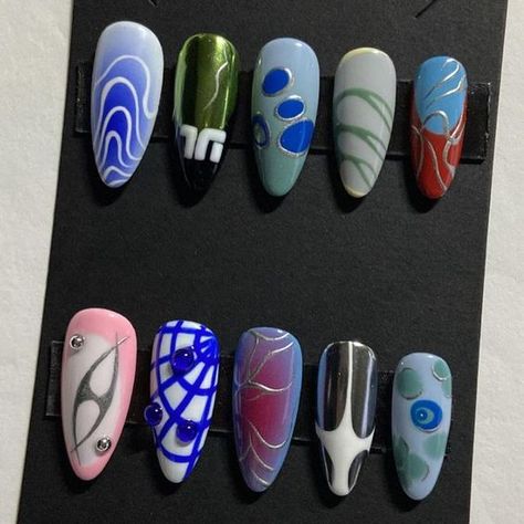 Golfwang Nails, Doja Cat Nails, Bella Hadid Nails, Tyler The Creator Nails, Cybercore Nails, Isamaya Beauty, Outfits Euphoria, Golf Tyler The Creator, Golf Tyler