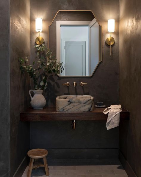 Gallery – Portola Paints Moody Powder Room, Moody Bathroom, Portola Paint, Downstairs Toilet, Powder Room Design, Powder Room Small, Downstairs Bathroom, Half Bathroom, Powder Bath