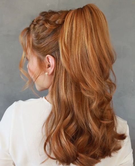 Hair Styles For Long Hair Wedding Guest, Braid Tutorials, Redhead Hairstyles, Guest Hair, Long Red Hair, Peinados Fáciles Para Cabello Corto, Back To School Hairstyles, Penteado Cabelo Curto, Hoco Hair