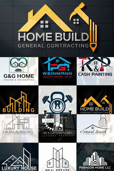 I will do brand real estate, realtor, construction company logo design Logo Design For Construction Company, Contracting Company Logo, Interior Design Company Logo, Construction Company Logo, Contracting Company, Solar Design, Logo Company, Beautiful Logos Design, Make Your Logo