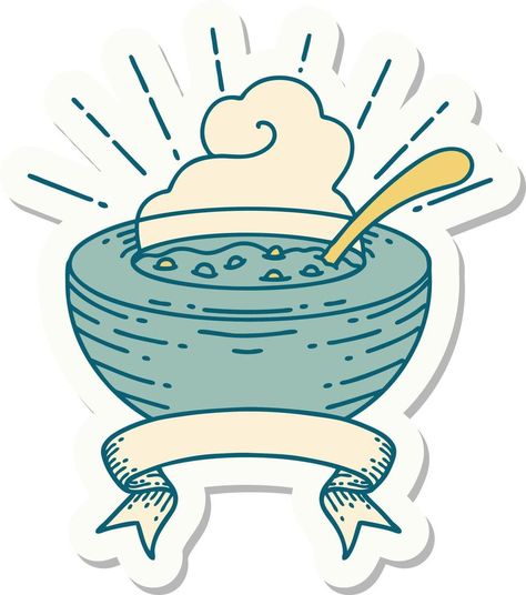 sticker of a tattoo style bowl of soup Soup Art, Vector Game, Bowl Of Soup, Art Styles, A Tattoo, Soup Bowl, Tattoo Style, Game Design, Fashion Art