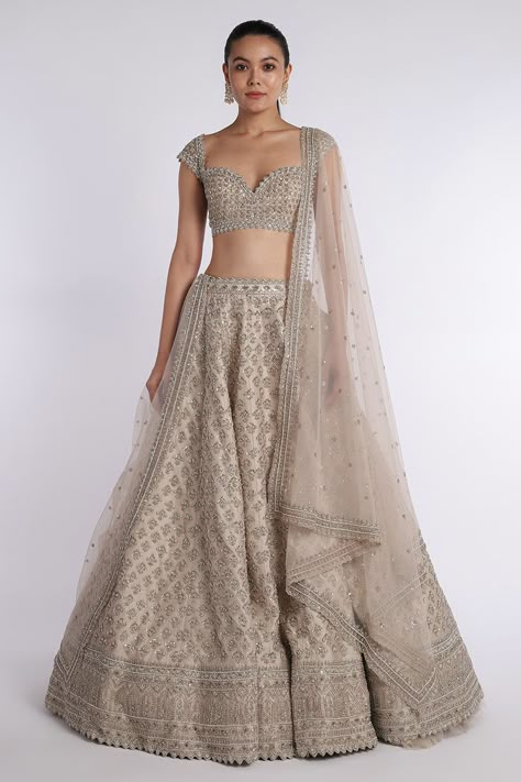 Bridal Lehenga Anushree Reddy Lehenga, Hindi Wedding, Beige Lehenga, Bridesmaids Lehenga, Lehenga Ideas, Lehenga For Wedding, Indian Bridesmaid Dresses, Latest Bridal Lehenga, Anushree Reddy