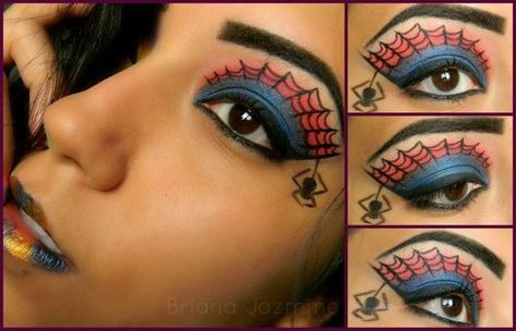 Spiderman Costume Makeup too many to choose i think im just gona combine ideas if i have to Spider Man Makeup, Superhero Makeup, Spiderman Makeup, Spiderman Costume, Spiderman Birthday Party, Spiderman Party, Spiderman Birthday, Halloween Makeup Looks, Spider Woman