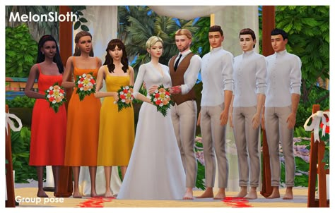 Sims 4 Wedding Party Poses, Sims 4 Infant Formal Cc, The Sims 4 Wedding Poses, Sims 4 Grandparents Poses, Sims 4 Wedding Poses, Infants Cc, Sims4 Ideas, Hair Poses, Sims 4 Wedding Dress