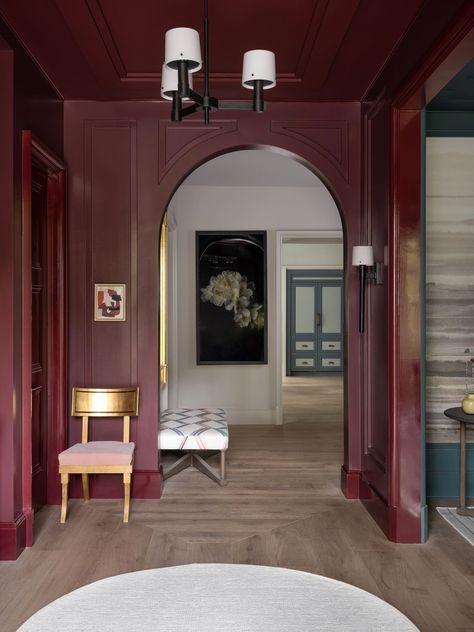 archway Farrow Bal, Make A Door, Small Entryways, Oak Chair, Small Chandelier, Entry Way Design, Entryway Ideas, Entrance Design, Small Entryway