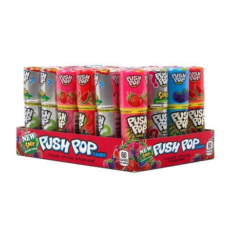 Push Pop Candy, 4th Of July Events, Hard Candy Lollipops, Summer Candy, Push Pop, Sleepover Food, Ring Pop, Push Pops, Chewy Candy