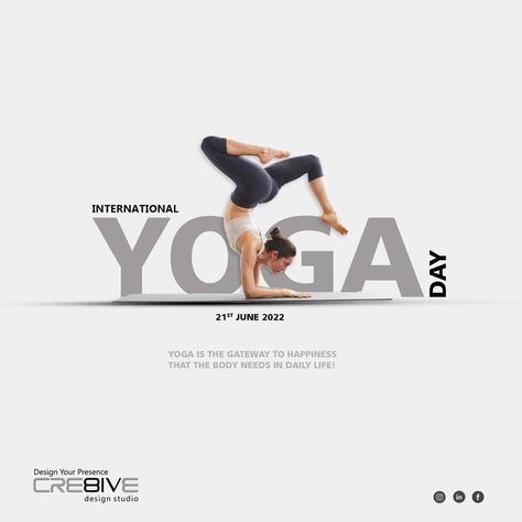 Yoga Day Yoga Creative Design, Yoga Ads Design, Yoga Day Social Media Post, Yoga Social Media Design, Yoga Day Creative Post, Yoga Day Creatives, Yoga Creative Ads, Yoga Social Media Posts, International Yoga Day Creative Ads