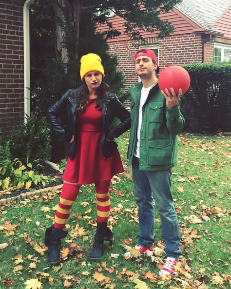 TJ and Spinelli from Recess. #halloween #recess #90s #cartoons #tjandspinelli #tj #spinelli #90scartoons #couples #costume Unique Couples Costumes, Cartoon Halloween Costumes, Couples Costumes Creative, Meme Costume, 90s Halloween Costumes, Unique Couple Halloween Costumes, Halloween Parejas, Best Couples Costumes, Halloween Coustumes