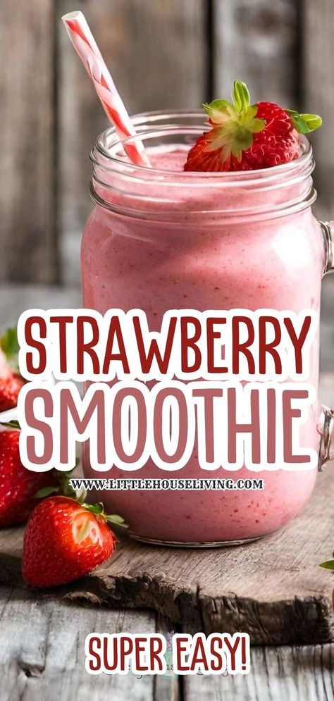 Start your day with this Simple Strawberry Smoothie, a refreshing and healthy drink that's packed with flavor. Made with fresh strawberries, yogurt, and a touch of honey, this smoothie is both delicious and nutritious. Perfect for breakfast or a quick snack, this easy-to-make smoothie will become a favorite in your daily routine. Enjoy the natural sweetness of strawberries in every sip. Strawberry Yogurt Drink, Simple Strawberry Smoothie, Strawberry Yogurt Smoothie, Strawberry Smoothie Healthy, Easy Smoothie Recipe, Strawberry Smoothie Recipe, Super Healthy Smoothie Recipes, Easy Healthy Smoothie Recipes, Super Healthy Smoothies