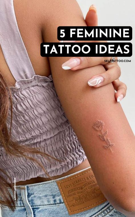 Dainty Tattoos Locations, Women Back Tattoo Placement, Personal Tattoos For Women, Fashion Tattoo Ideas Classy, Best Place For Flower Tattoo, Arm Tattoos For Women Dainty, Areas For Small Tattoos For Women, Mini Feminine Tattoos, Delicate Women Tattoos