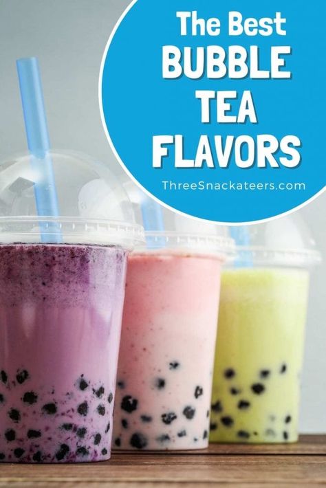 The Best Bubble and Boba Tea Flavors Easy Boba Tea Recipe, Boba Drink Ideas, Taro Boba Tea Recipe, Fruit Boba Tea Recipe, Best Boba Tea Flavors, Popping Boba Drinks, Boba Balls Recipe, Boba Drink Recipe, Boba Tea Bar