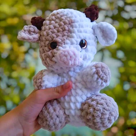 Crochet Cow Free Amigurumi PDF Patterns 🐮 Cow Pattern Free Crochet, Free Crochet Cow Pattern, Crochet Cow Free Pattern, Crochet Cow Pattern, Crochet Ladybug, Crocheted Cow Pattern, Crochet Hippo, Crochet Sloth, Crochet Deer