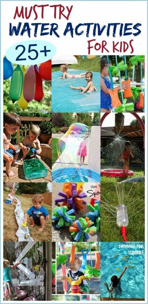 Must Try Water Activities for Kids; the most fun ideas I've seen! Water Activities For Kids, Summer Water Activities, Fun Water Games, Kat Diy, Summer Camp Activities, Summer Fun For Kids, Fun Summer Activities, Summer Crafts For Kids, Au Pair