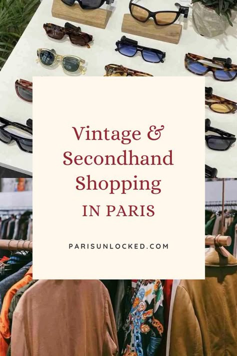 Vintage & Secondhand Shopping in Paris: Best Shops by Neighborhood by Paris Unlocked | A guide for culturally curious travelers. Indulge in the allure of vintage shopping in Paris with our guide to the best shops in the city. From timeless fashion finds to unique treasures, uncover hidden gems and retro chic spots that embody Parisian style and history. Read more. paris thrift stores, paris vintage boutiques, paris retro fashion, vintage clothing paris, paris shopping, where to shop in paris Tipping In Paris, Thrift Stores In Paris, Where To Shop In Paris, Paris Thrift Stores, Paris Thrifting, French Streets, Paris Girls Trip, Paris Cheap, France Shopping