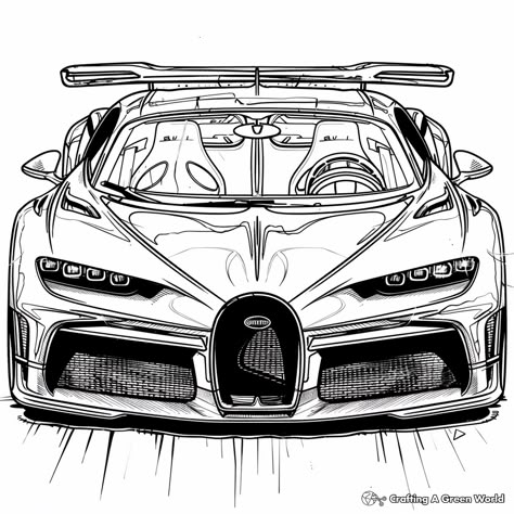 Hypebeast Coloring Pages, Bugatti Coloring Pages, Sports Car Coloring Pages, Bugatti Sketch, Bugatti Drawing, Sports Car Drawing, Coloring Pages Cars, Cars To Draw, Draw Objects