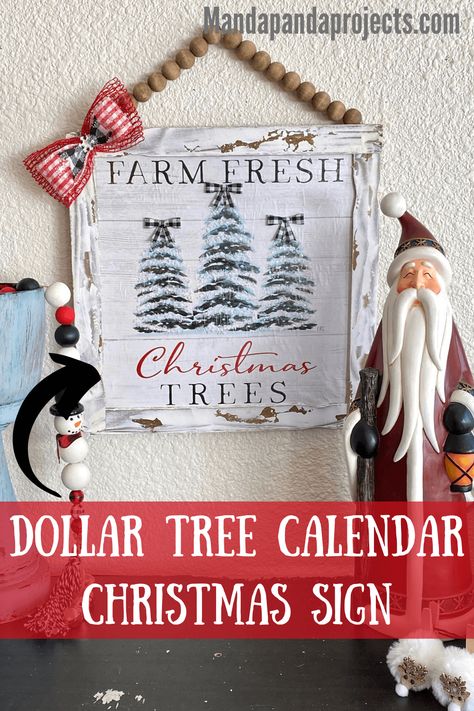 Dollar Tree Calendars are not just for keeping track of the days! Take the Farm Fresh Christmas Trees December print and make a beautiful piece of DIY Christmas decor to hang on your wall this holiday season! #dollartreediy #christmascrafts Diy Christmas Decorations Kids, Dollar Tree Calendar Crafts, Dollar Tree Gingerbread, Crafts For Girls Night, Felted Dryer Balls, Diy Dollar Tree Christmas Decor, Christmas Trees For Sale, Farm Fresh Christmas Trees, Tree Day