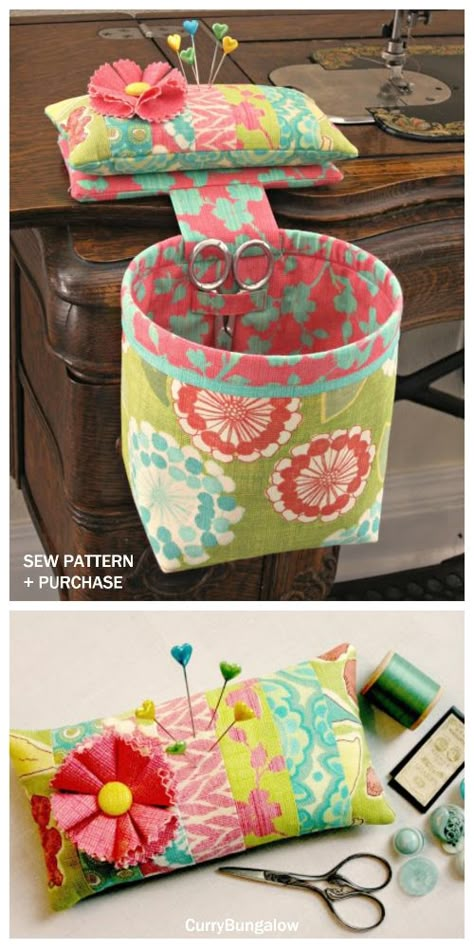 DIY Thread Catcher Hanging Bag Free Sewing Patterns | Fabric Art DIY Thread Catcher Free Pattern How To Make, Pincushion Thread Catcher Pattern Free, Pin Cushion And Thread Catcher Pattern, Diy Thread Catcher Free Pattern, Pin Cushion Thread Catcher Free Pattern, Pin Cushion With Thread Catcher, Free Thread Catcher Pattern, Sewing Trash Bag Thread Catcher Pattern, Sewing Thread Catcher