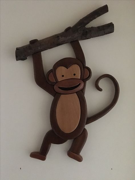 Garden Stick, Monkey Wood, Intarsia Wood Patterns, Office Built Ins, Ape Monkey, Cheeky Monkey, Animals Toys, Wood Animal, Art Attack