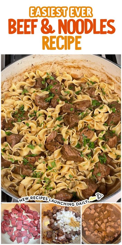 Beef Noodles One Pot Beef And Noodles, Beef And Noodles Stove Top, Easy Beef Noodles, Beef Noodles Recipes, Instant Pot Beef And Noodles, Dinner With Beef, Easy Beef And Noodles Recipe, Beef Tips And Noodles, Meal Prep Easy