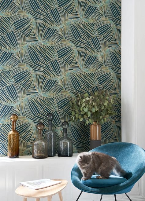 Casadeco Pampelonne Wallpaper 8742 8742 10 57 | James Dunlop Textiles Casadeco Wallpaper, Nautical Wallpaper, Headboard Styles, Ticking Fabric, How To Hang Wallpaper, Wallpaper Modern, Wallpaper Direct, Wallpaper Calculator, Made To Measure Curtains