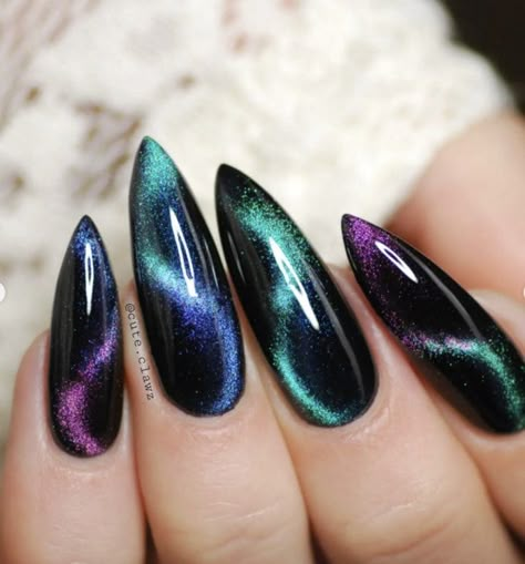 Sns Nail Art, Stiletto Nail Ideas, Stiletto Nail Design, Lightning Nails, Cosmic Nails, Fall Nail Design, Acrylic Nail Shapes, Halloween Acrylic Nails, Casual Makeup