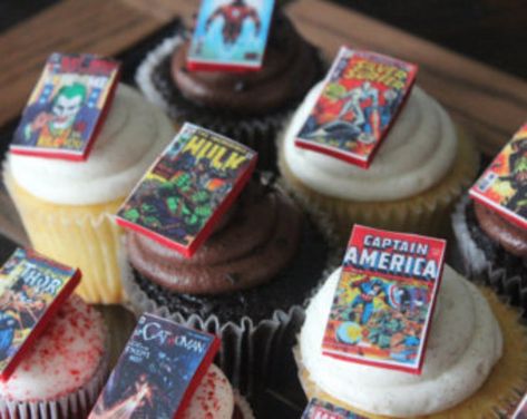 Cake Ideas For 1st Birthday, Spiderweb Cake, Comic Book Party, Loot Bag Ideas, Eggnog Cupcakes, Comic Book Wedding, Comic Party, Literary Festival, Book Cupcakes