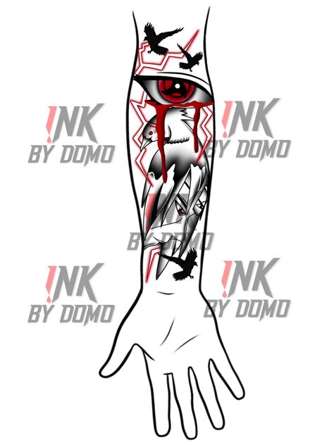 Itachi Design -  #Design #Itachi Sleeve Tattoos Black Mens Arm, Forearm Tattoo Men Sleeve Stencil, Men’s Hand Tattoo, Hand Sleeve Tattoo, Forearm Tattoo Men Sleeve Unique, Horror Tattoo Stencil, Itachi Design, Male Sleeve Tattoo Ideas, Forearm Tattoo Stencils For Men