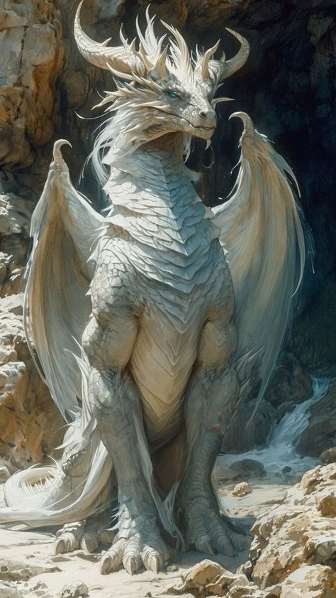 Pics Of Dragons, Fey Dragon, White Dragon Art, Unique Dragons, Albino Dragon, Dragon Realistic, Platinum Dragon, Cool Dragon Pictures, Dragon Portrait